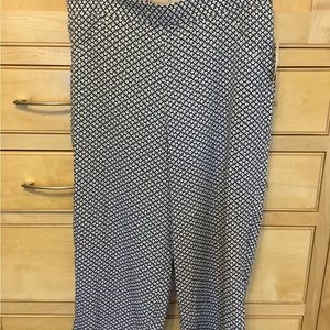 Cassmode ladies pants size 14. Wide leg navy white anchor motif.. NWT 3% Spandex